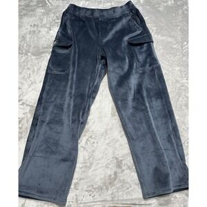 Skechers Sweatpants Men's Size Large Blue Soft Corduroy Lounge Cargo Pocket EUC